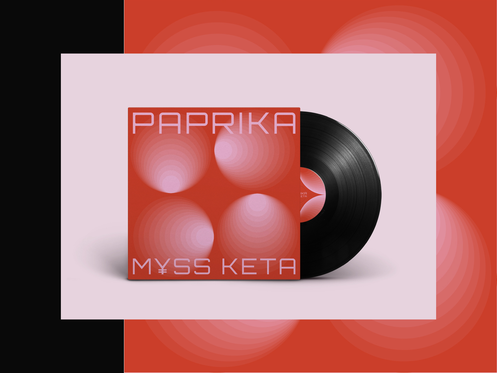 PAPRIKA album cover. 4 circle paprika music vinyl album art album artwork album cover album lines vector illustration design