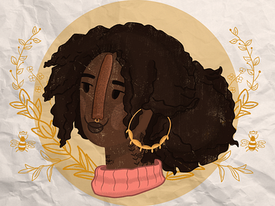 Pretty Girl black woman botanical brazilian desenhadora desenho dibujista dibujo digital illustration freelancer illustration illustrator ilustradora ilustração jewelry person personagem photoshop plants woman
