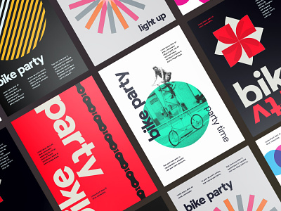 Bike Party Branding branding card clean design graphic design illustration logo minimal packaging typography