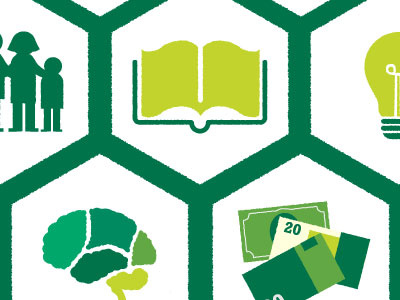 Green Icons book brain euro family icons light lightbulb money pounds text book