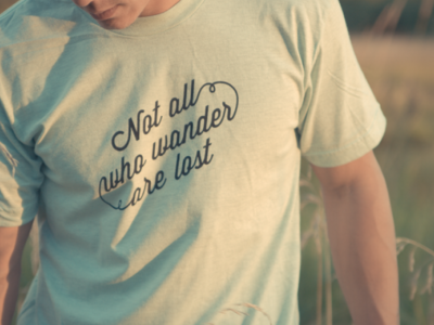 Not all who wander are lost T's lettering not all who wander are lost photo screen print script swash t shirt type wisdom script