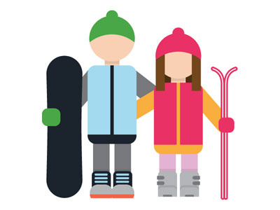 Skier Snowboarder illustration ski skier snow snowboard snowboarder winter