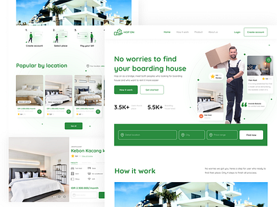 Flat/appartment - landing page and detail page design ui ux