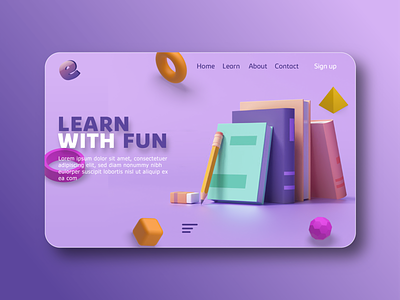 Learn Website Landing Page 3d all animation branding graphic design landing pages ty ui website