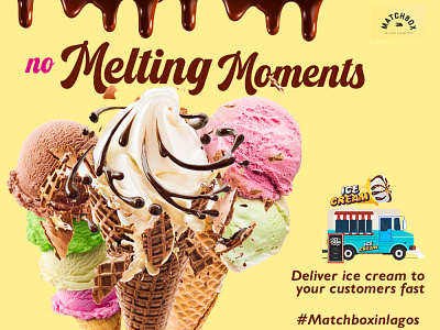 Ice Cream Delivery branding design flyer design illustration logo minimalistic typography ui