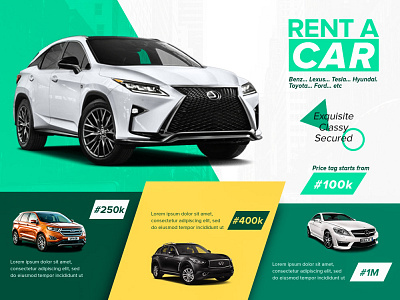 Rent A Car Ad flyer automobile design flyer design typography