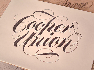 Cooper Union calligraphy cursive drawing flourish hand drawn lettering pen pencil penmanship script sketch spencerian