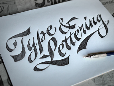 New T&L Pencil Case Lettering calligraphy cursive drawing hand-drawn lettering logo pen pencil penmanship script sketch spencerian