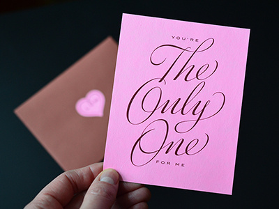 You're The Only One For Me calligraphy cursive handwriting heart lettering logo love penmanship script type typography valentine
