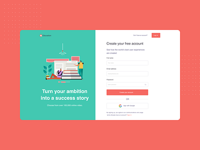 Education Log in by QingTing on Dribbble