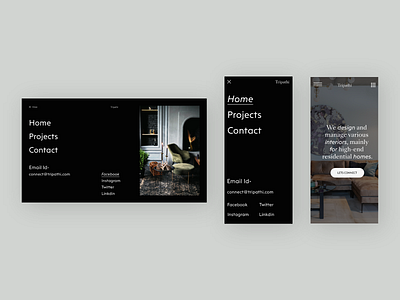 Website design for interior decor studio agency design interior menu menubar mobile responsive section typogaphy ui uiux ux web design webdesign website website design