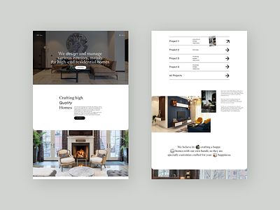 Interior Designer web design project clean design footer header minimal mobile project section typogaphy ui ux web web design webdesign