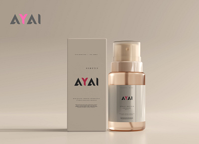 AYAI Cosmetic LOGO adobe illustrator adobe photoshop cc branding design logodesign minimal typogaphy