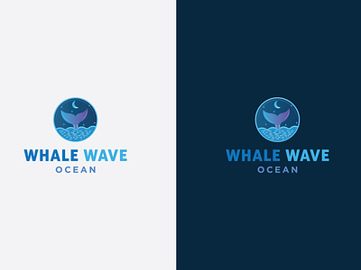 WHALE WAVE OCEAN LOGO blue wave logo blue whale logo branding flat logo logo logodesign minimal ocean logo wave logo whale logo whale wave logo