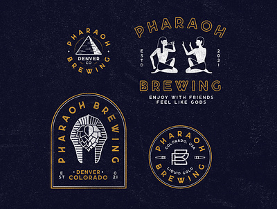 Pharaoh Brewing Branding beer branding brewery design distressed egypt graphic illustration pharaoh pyramid