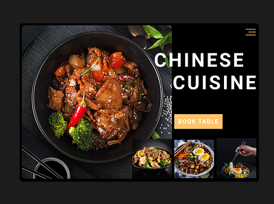 First screen of the site a restaurant chinese cuisine dizayn tilda website