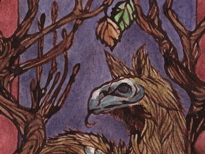 Komodo Gryphon creature illustration watercolor
