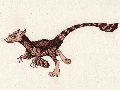 Cinnamonopteryx creature dinosaur illustration ink