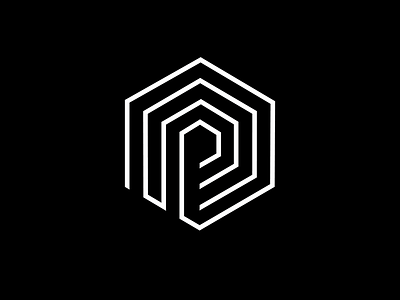P-Hex cube dimension dimensional logo discovery geometric hexagon journey letter p logo path riggs partners south carolina