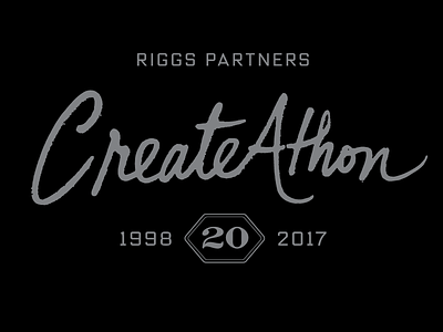 Riggs Partners CreateAthon 20 20 columbia createathon creative marathon creative without a curfew custom logotype ink riggs partners script south carolina twenty xx