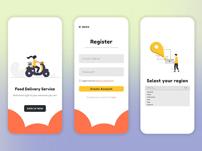 #DailyUI - 001 - Sign up page daily ui food delivery graphic design interface design mobile apps ui