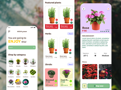 DailyUI012 Online Shopping appdesign challenge daily 100 challenge daily ui challenge dailyui dailyuichallenge design green plants plants app plantshop