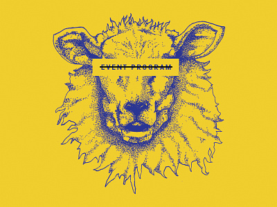 Blind Sheep animal blue dot handmade illustration pattern sheep speckle texture yellow