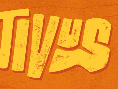 Cheerfully Distressed beach color custom grunge orange summer texture tiki typography vibrant yellow