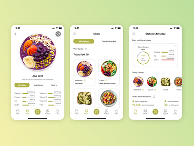 Vegan Mobile App app design food illustration mobile mobile interface recipes ui ux uxui vegan vegan app