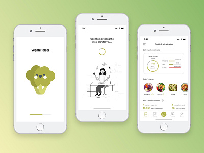 Vegan App Design app app design design food illustration mobile recipes ui ux uxui vegan vegan app