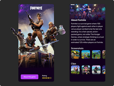 Fortnite game UI app design fortnite game mobile ui