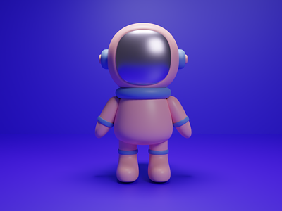 3D Astronaut in Blender — Based on Keelan Jon videos 3d 3d model astronaut blender character color design flat modelizing smooth space ui