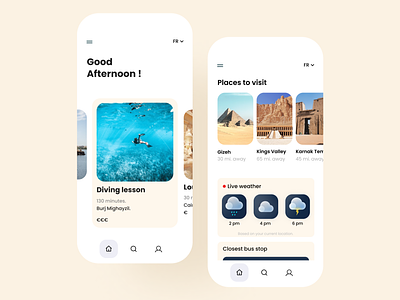 Egyptian Tourism App Design app clear egypt explore figma graphic design interface minimalist travel ui uidesign