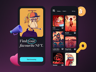 NFT app design.