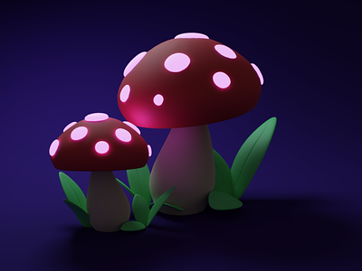 Blender Mushroom based on the tutorial by Polygon Runway