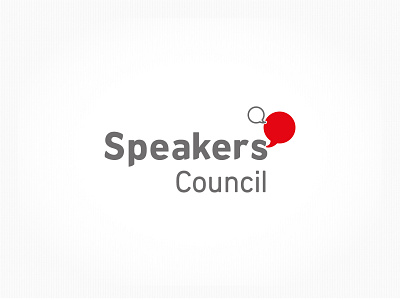 Speakers Council Logo app branding design graphic design grey icon identity illustration logo red typo typography vec vector