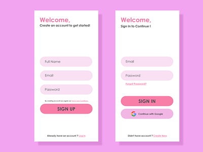 Login and Signup Mobile UI Design design mobile app design mobile design mobile ui ui