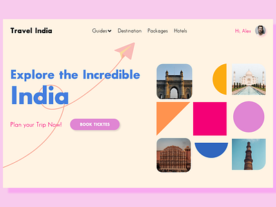 Simple Travel Website Landing Page design india ladning page simple clean interface simple design travel website webdesign website design