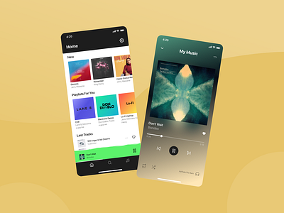 Music App Player Concept app design flat minimal ui ux