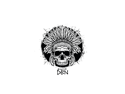 DBN american grunge logo native old skull vintage