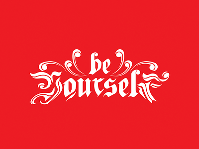 Be yourself handwriting quote type typography