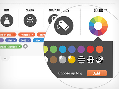 Filtering Detail color selector filtering ui detail
