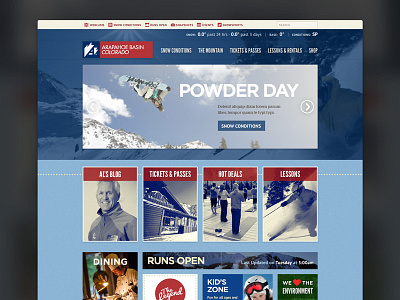 Arapahoe Basin Re-Design colorado interactive ski snowboard web