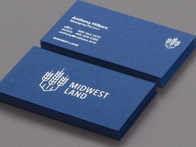 Midwest Land Business Cards business cards design foil letterpress logo