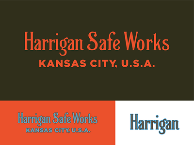 Harrigan Safe Works kansas city logo vintage vintage font
