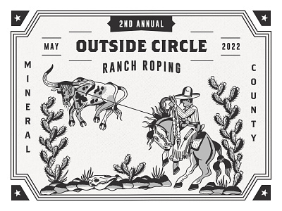 ROPIN' & SINGIN' concert poster illustration ranching