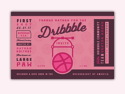 Dribbble Debut ball beer beer can debut dribbble kansas label nathan typography vector