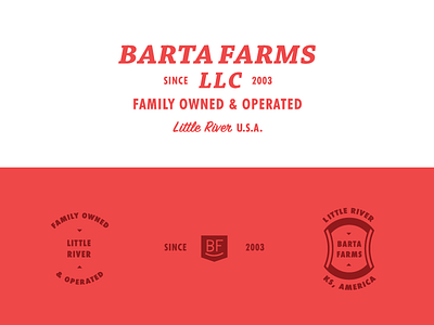 Barta Farms brand cattle family owned farm farming little river logo red