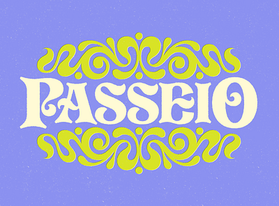 Passeio Nouveau 1970s groovy illustration lettering nouveau ornamental texture type