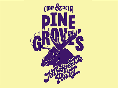 Pinegrove's Introspective Party illustration lettering moose music pinegrove script tee type
